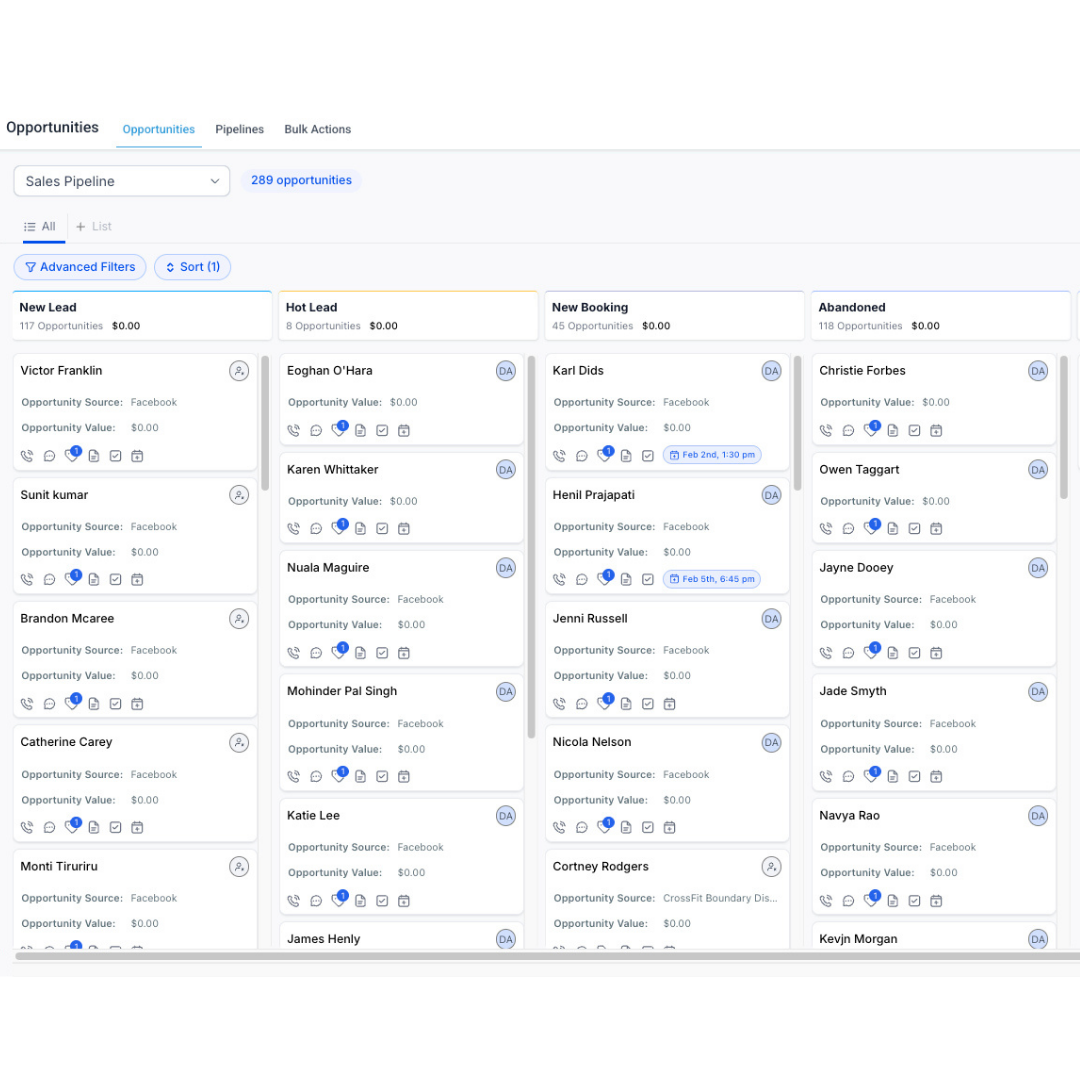 289 opportunities tracked