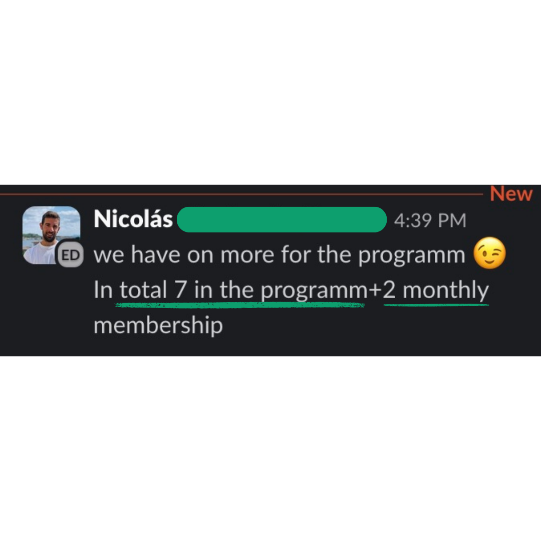 7 in the programme + 2 monthly members